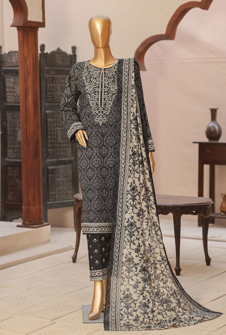 Daily Wear by HZ Textiles Unstitched Embroidered Lawn 3 Piece Suit PDW-3221 - Casual Collection