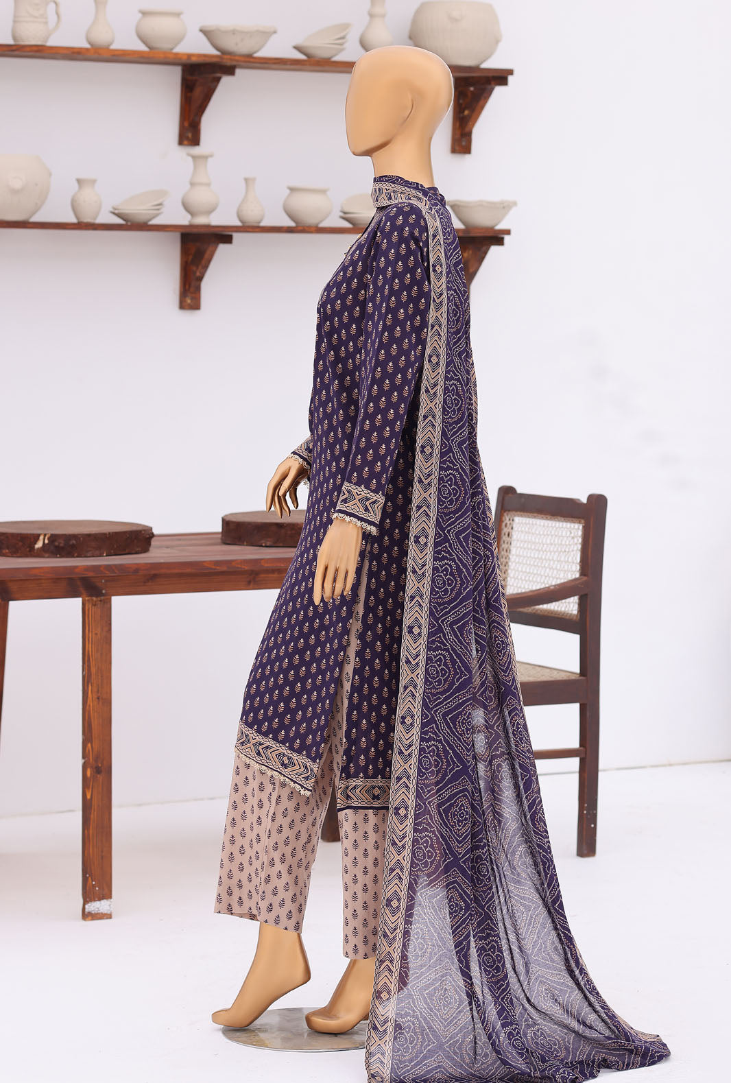Daily Wear by HZ Textiles Unstitched Embroidered Lawn 3 Piece Suit PDW - 3309 Casual Collection