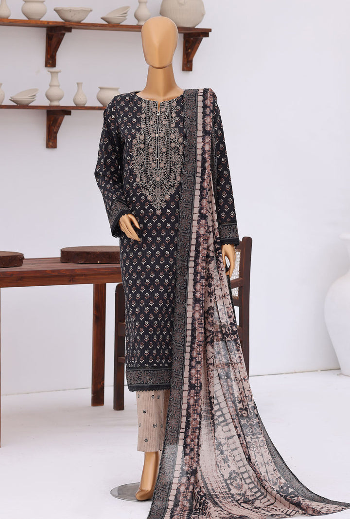 Daily Wear by HZ Textiles Unstitched Embroidered Lawn 3 Piece Suit PDW - 3313 Casual Collection