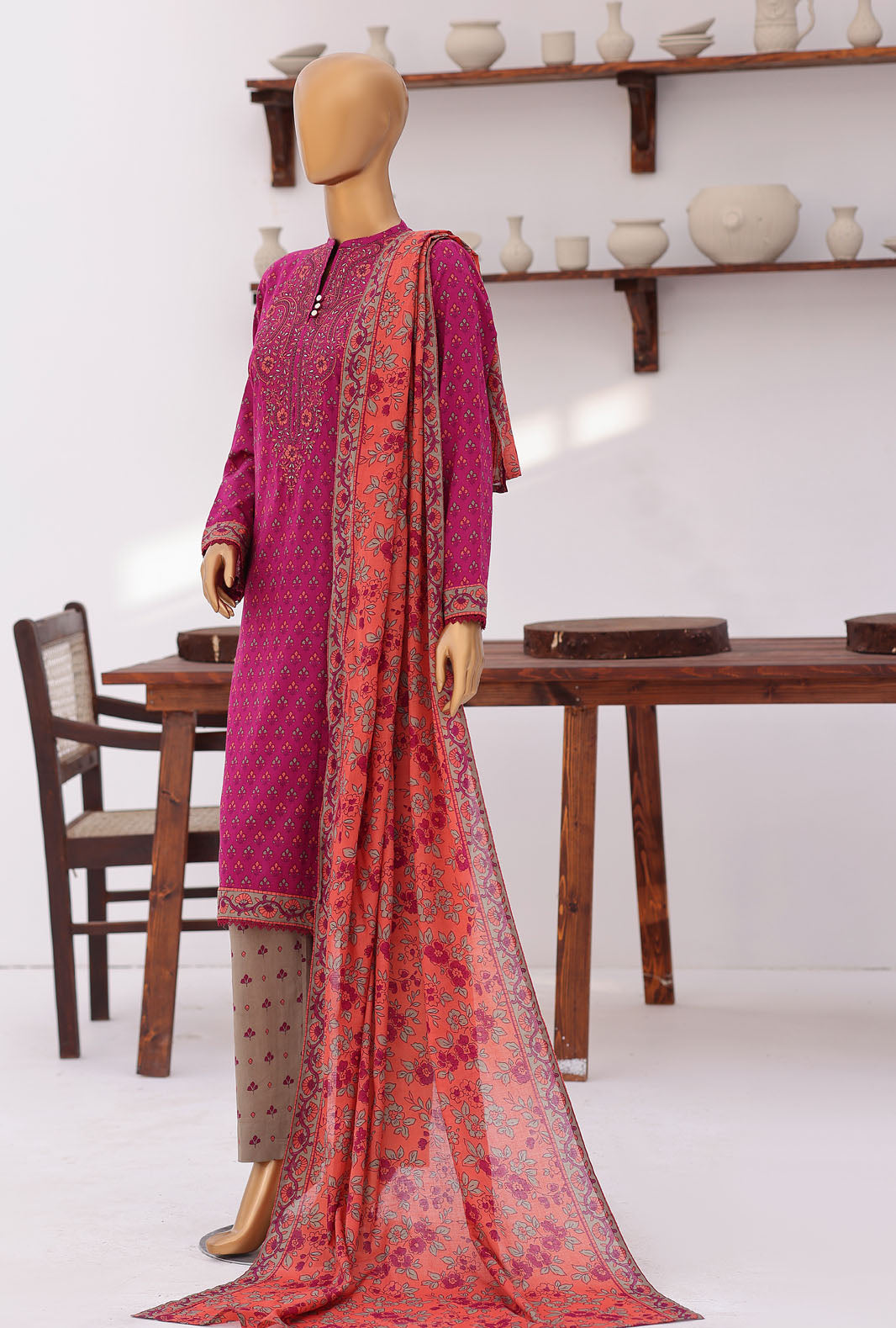Daily Wear by HZ Textiles Unstitched Embroidered Lawn 3 Piece Suit PDW - 3315 Casual Collection
