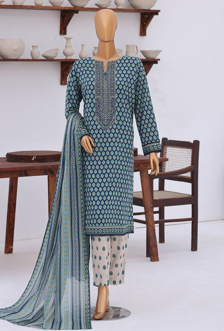 Daily Wear by HZ Textiles Unstitched Embroidered Lawn 3 Piece Suit PDW - 3318 Casual Collection