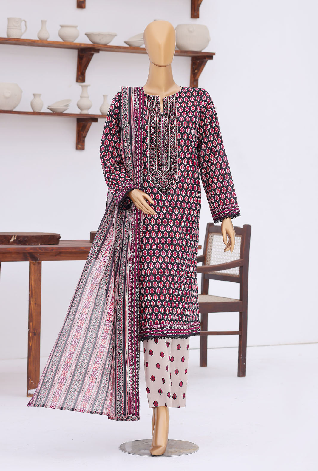 Daily Wear by HZ Textiles Unstitched Embroidered Lawn 3 Piece Suit PDW - 3319 Casual Collection