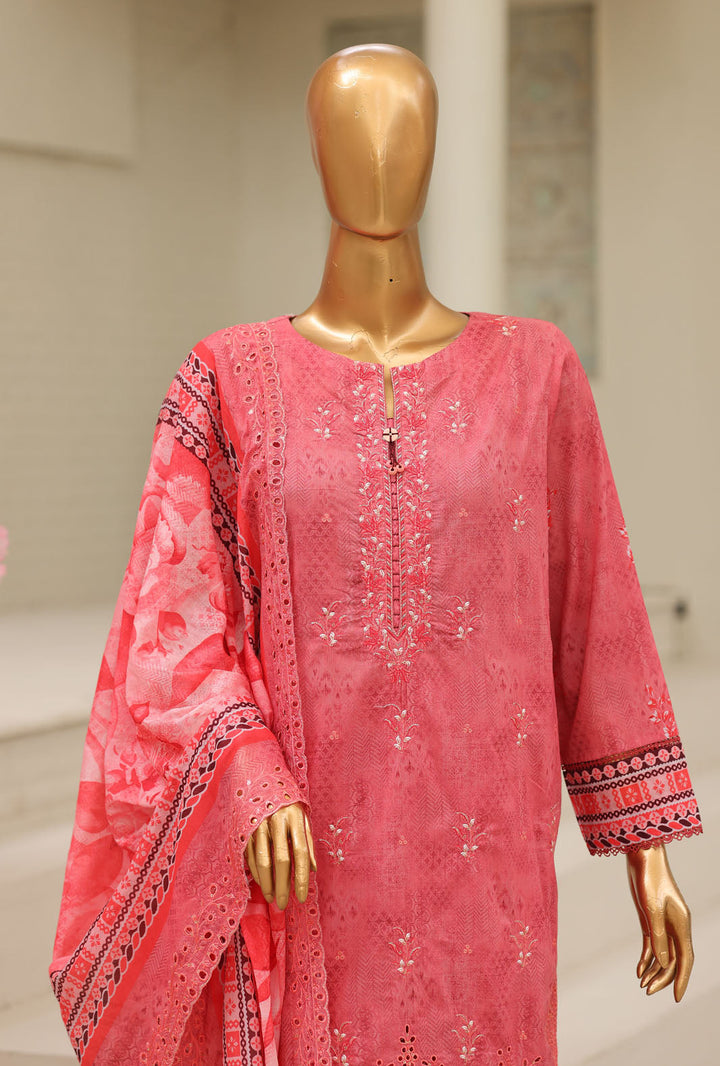 HZ Textile Unstitched Embroidered Premium Lawn 3 Piece Suit PEC-1063 - Casual Collection