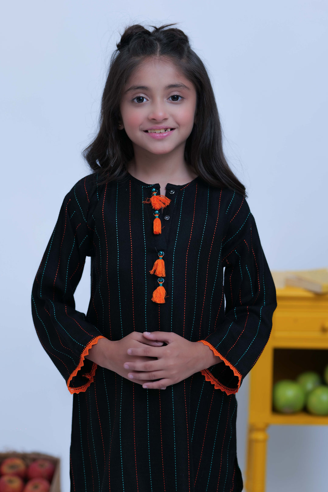 Senorita Kids RTW Black and Multicolor Casual 2 Piece Suit Acrylic  KAC-02775 - Summer Collection