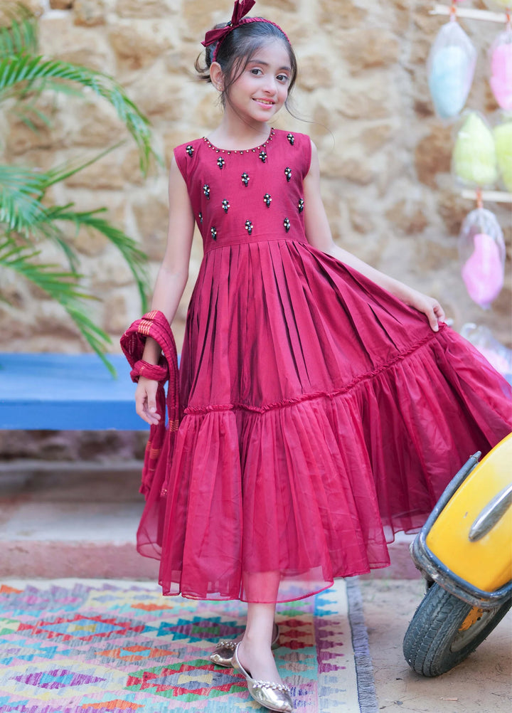 Senorita Girls RTW Printed Banarsi 3 Piece Suit KDD-02752 - Festive Collection
