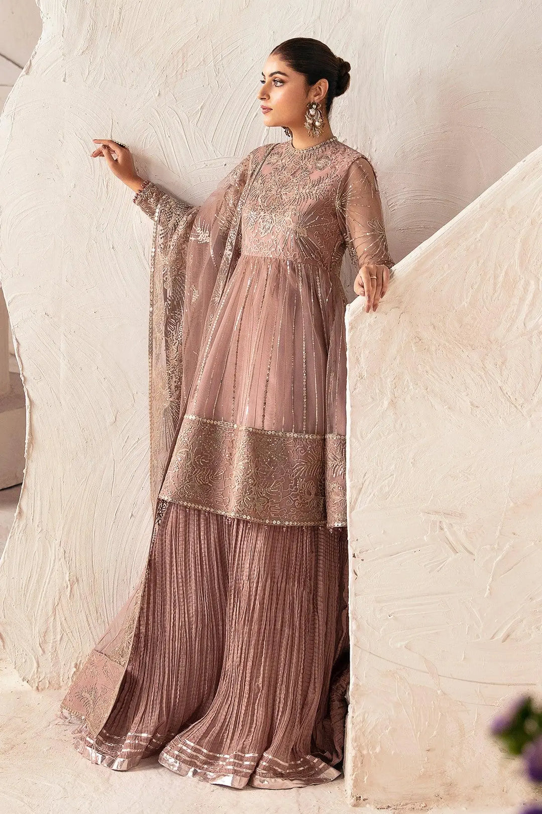 Heer By Alizeh Embroidered Net Suit Unstitched 3 Piece AFB24HF 04-Samara - Luxury Formal Collection