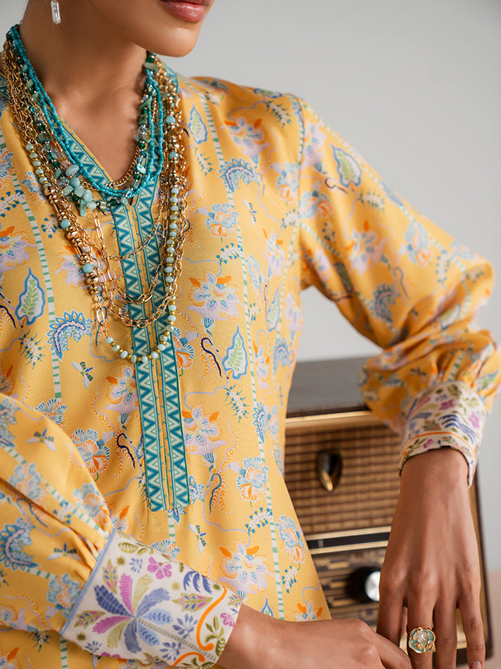 Summer Basics by Gulaal Women RTW Printed Poly 2 Piece Suit Claro - Casual Collection