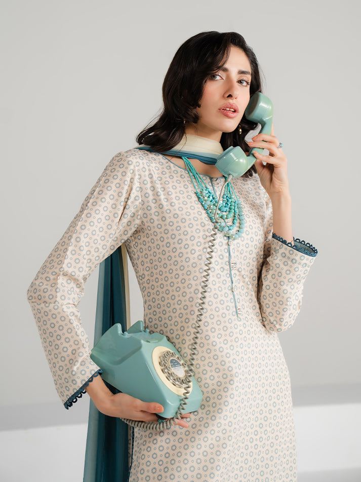 Summer Basics by Gulaal Women RTW Printed Poly 3 Piece Suit Virel - Casual Collection