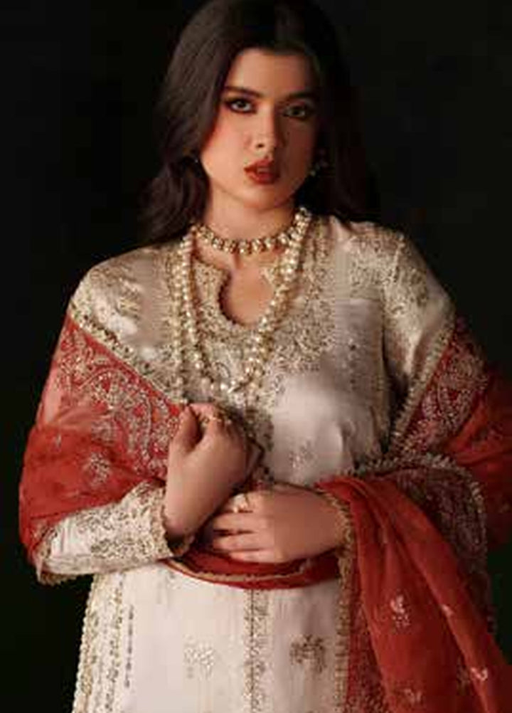 Verve Silk Edit by Emaan Adeel Unstitched Embroidered Raw Silk 3 Piece Suit EA26UVF Poise - Festive Collection