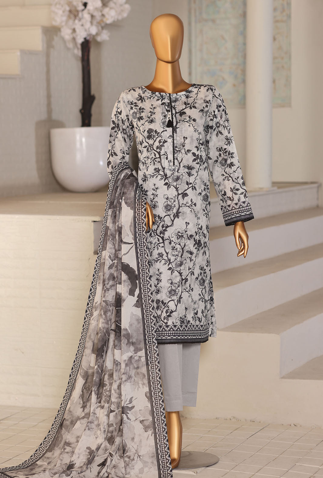 Platinum by HZ Textile Unstitched Printed Lawn 3 Piece Suit PPC-1180 - Casual Collection