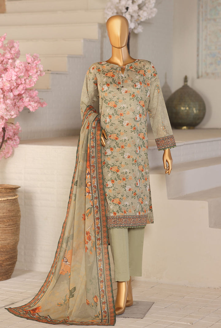 Platinum by HZ Textile Unstitched Printed Lawn 3 Piece Suit PPC-1207 - Casual Collection
