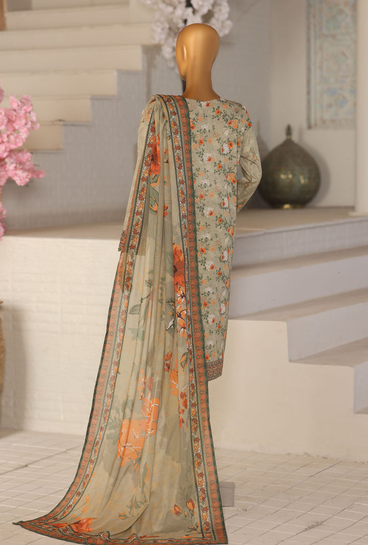 Platinum by HZ Textile Unstitched Printed Lawn 3 Piece Suit PPC-1207 - Casual Collection