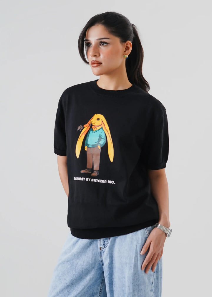 Artezan Inc RTW Solids Cotton T-Shirt Bunny Knit Casual Collection