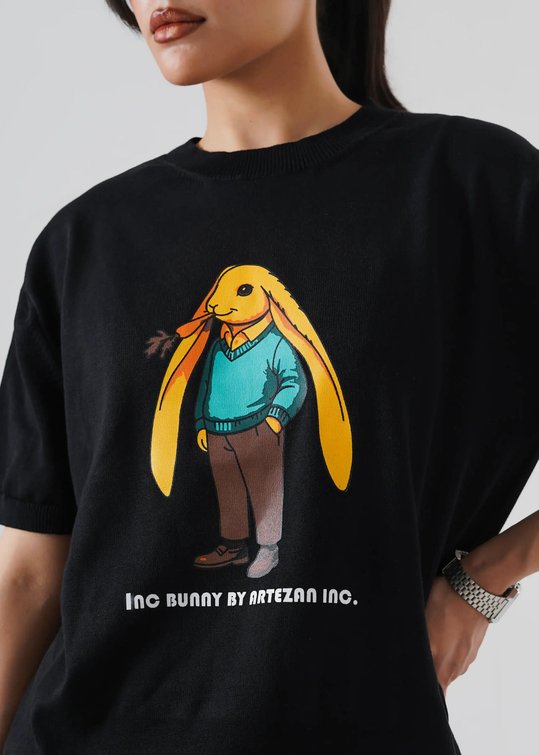 Artezan Inc RTW Solids Cotton T-Shirt Bunny Knit Casual Collection