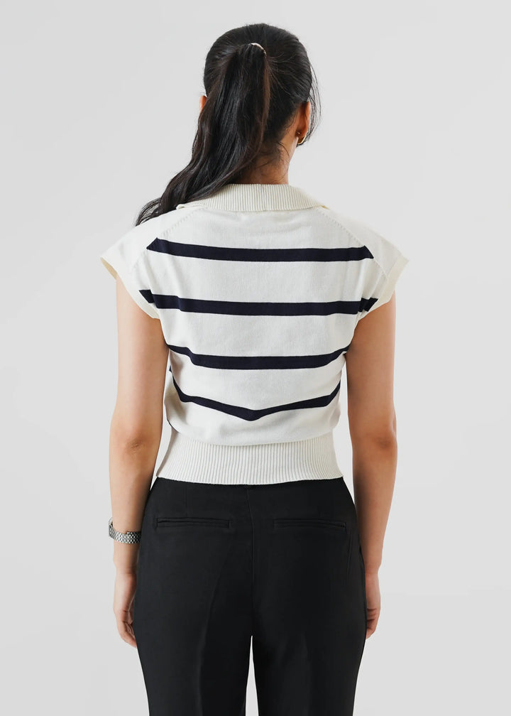 Artezan Inc RTW Solids Cotton Polo Stripped Cropped Casual Collection