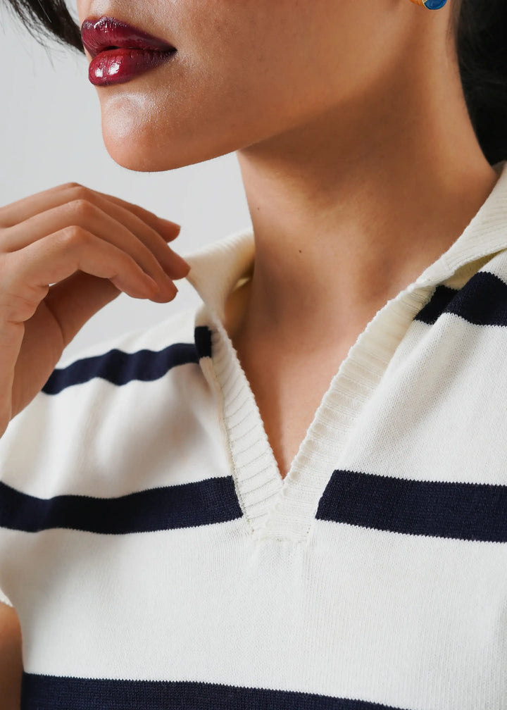 Artezan Inc RTW Solids Cotton Polo Stripped Cropped Casual Collection