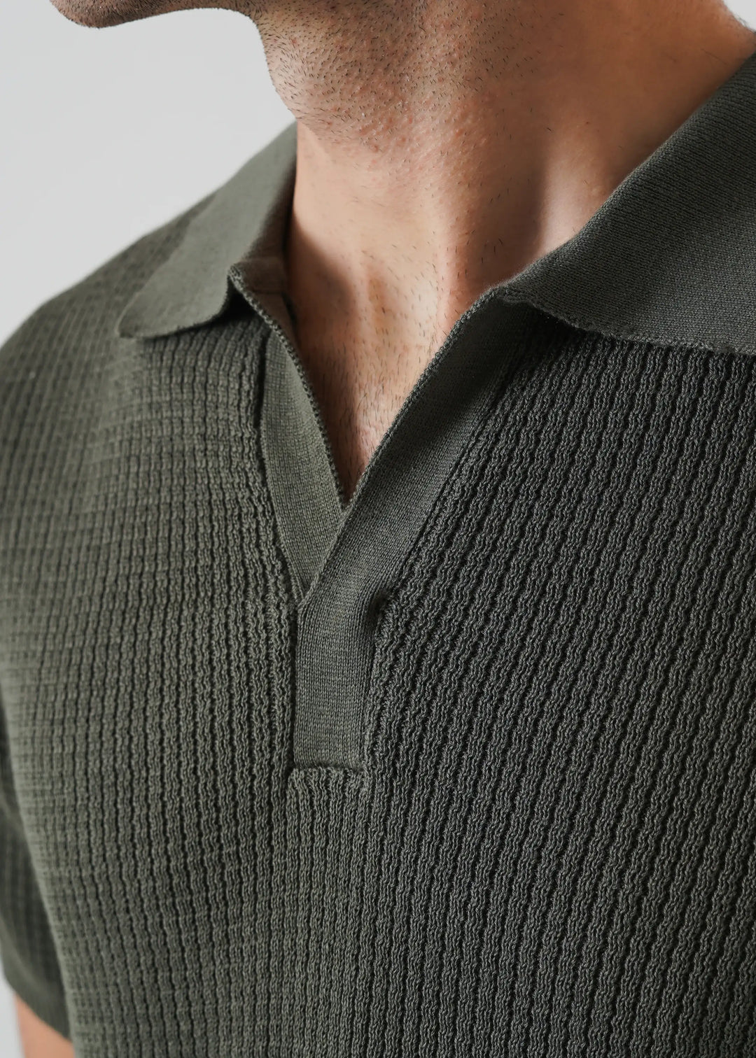 Artezan Inc RTW Solids Cotton Polo Khaki Green Casual Collection