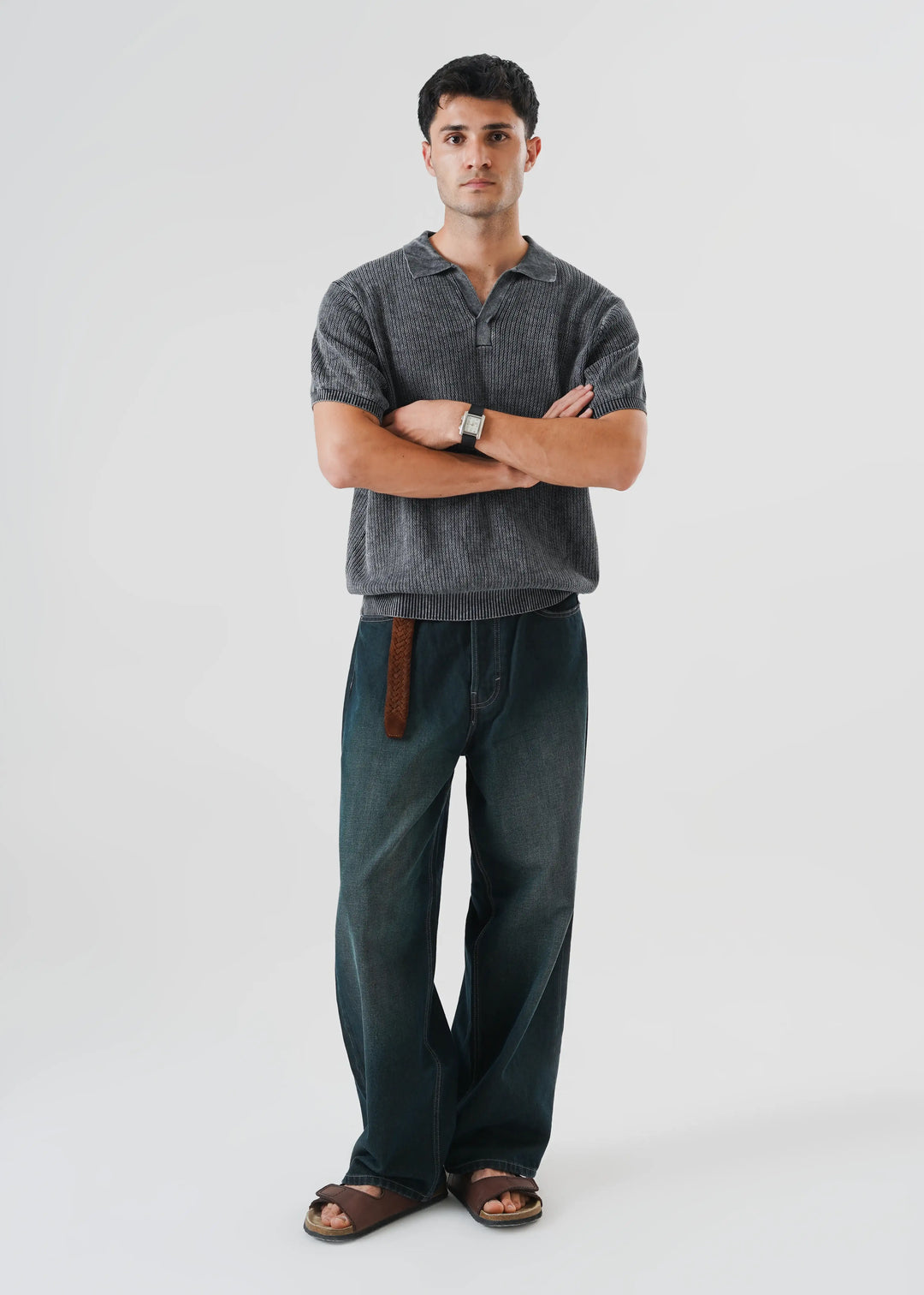 Artezan Inc RTW Solids Cotton Polo Carbon Washed Casual Collection