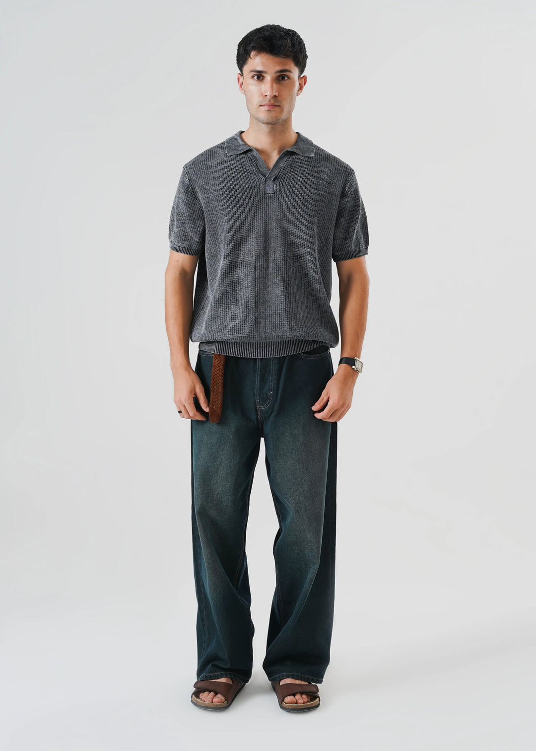Artezan Inc RTW Solids Cotton Polo Carbon Washed Casual Collection
