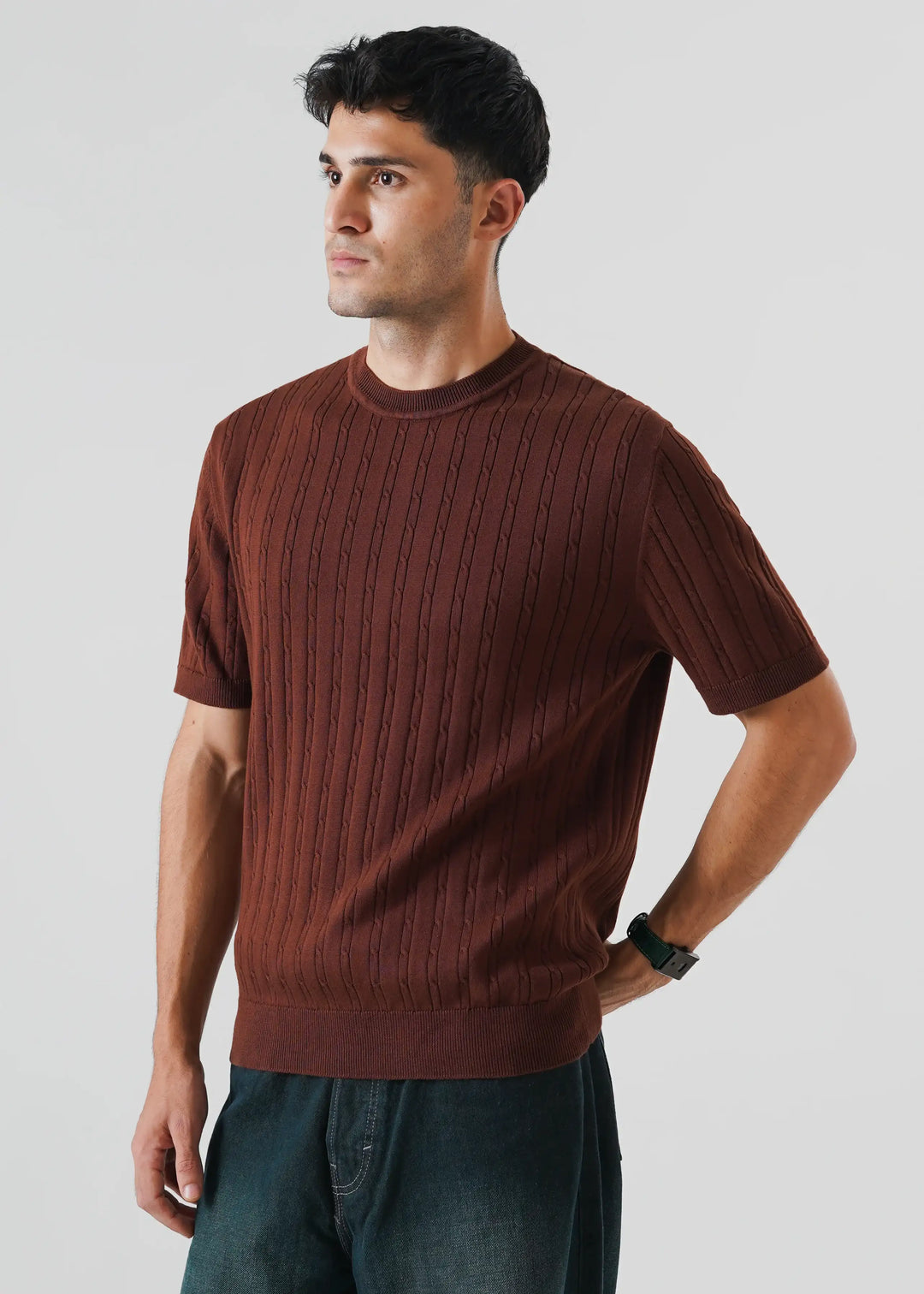 Artezan Inc RTW Solids Cotton T-Shirt Brown Derby Casual Collection