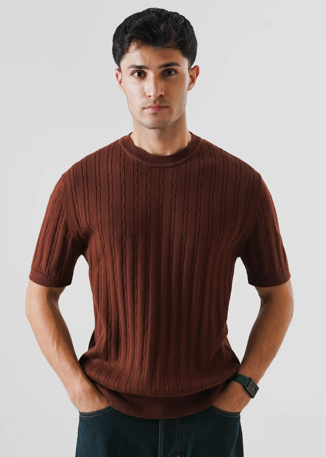 Artezan Inc RTW Solids Cotton T-Shirt Brown Derby Casual Collection