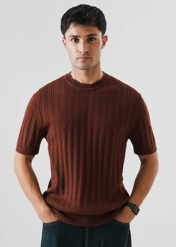 Artezan Inc RTW Solids Cotton T-Shirt Brown Derby Casual Collection
