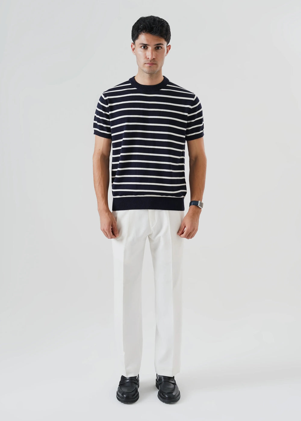 Artezan Inc RTW Solids Cotton T-Shirt Stripped Knit Casual Collection