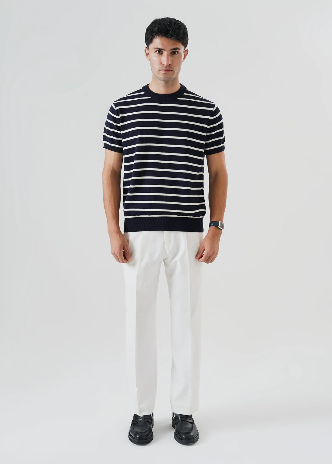 Artezan Inc RTW Solids Cotton T-Shirt Stripped Knit Casual Collection