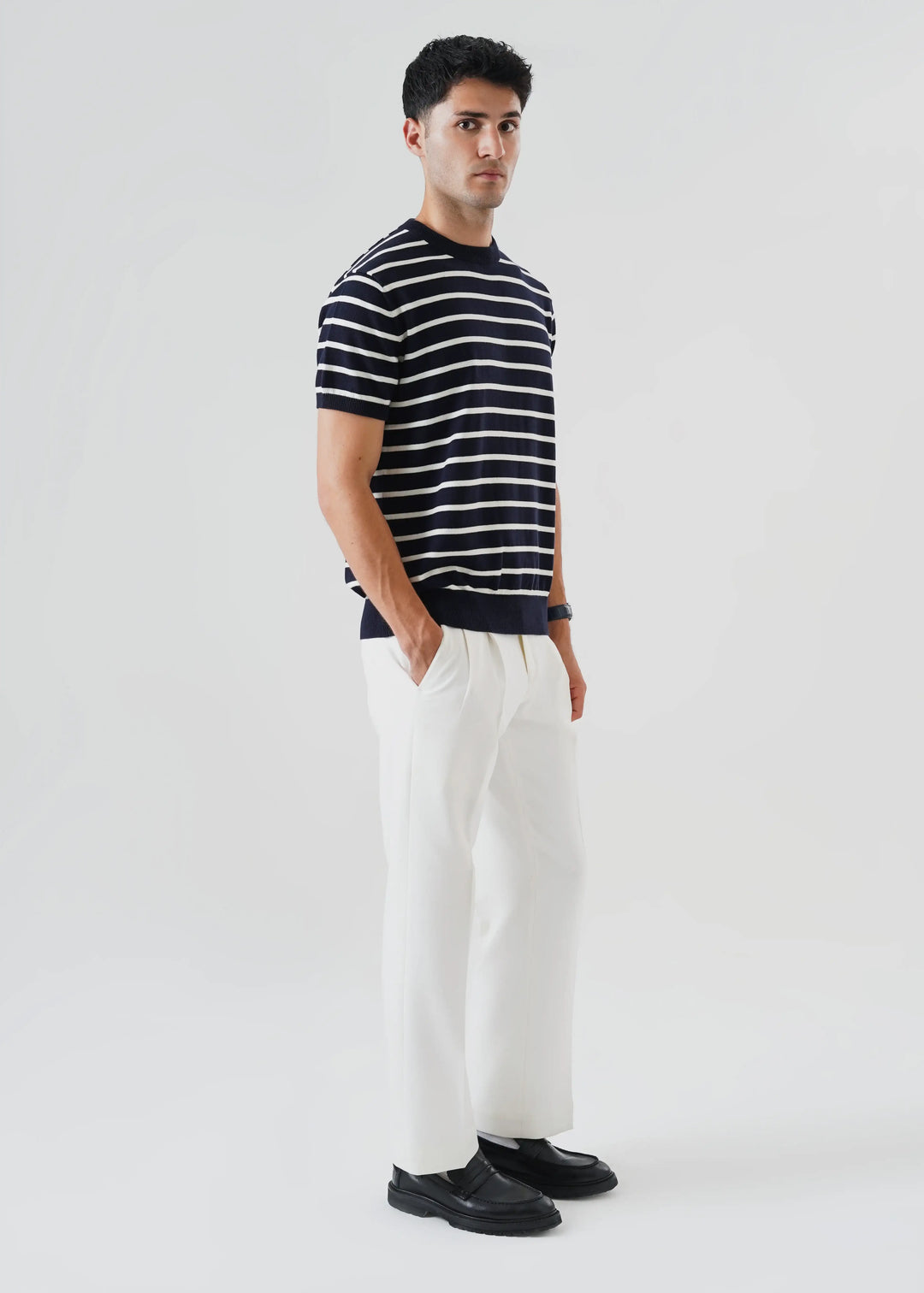 Artezan Inc RTW Solids Cotton T-Shirt Stripped Knit Casual Collection