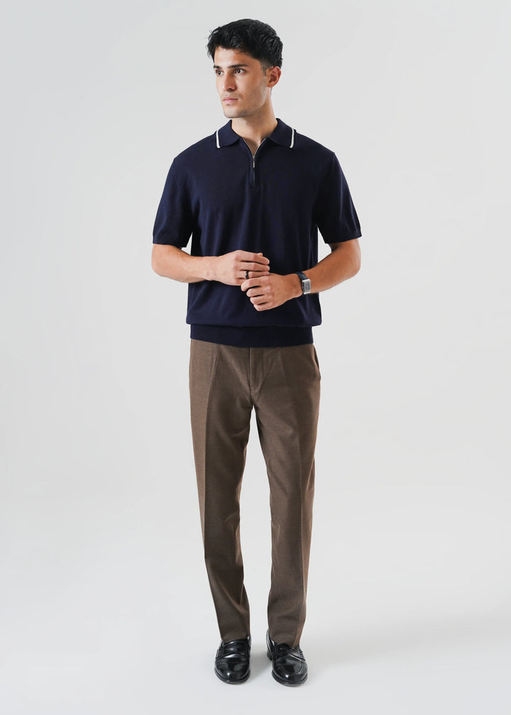 Artezan Inc RTW Solids Cotton Polo Quarter Zipper Casual Collection