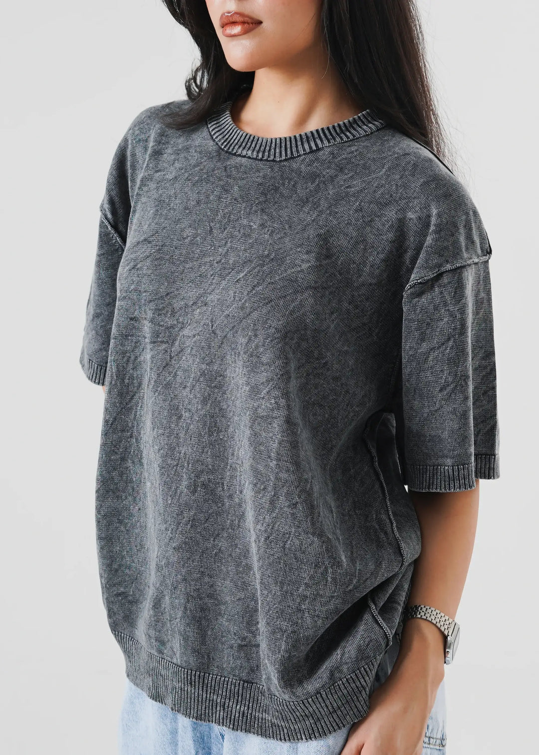 Artezan Inc RTW Solids Cotton T-Shirt Washed Reverse Linked Casual Collection