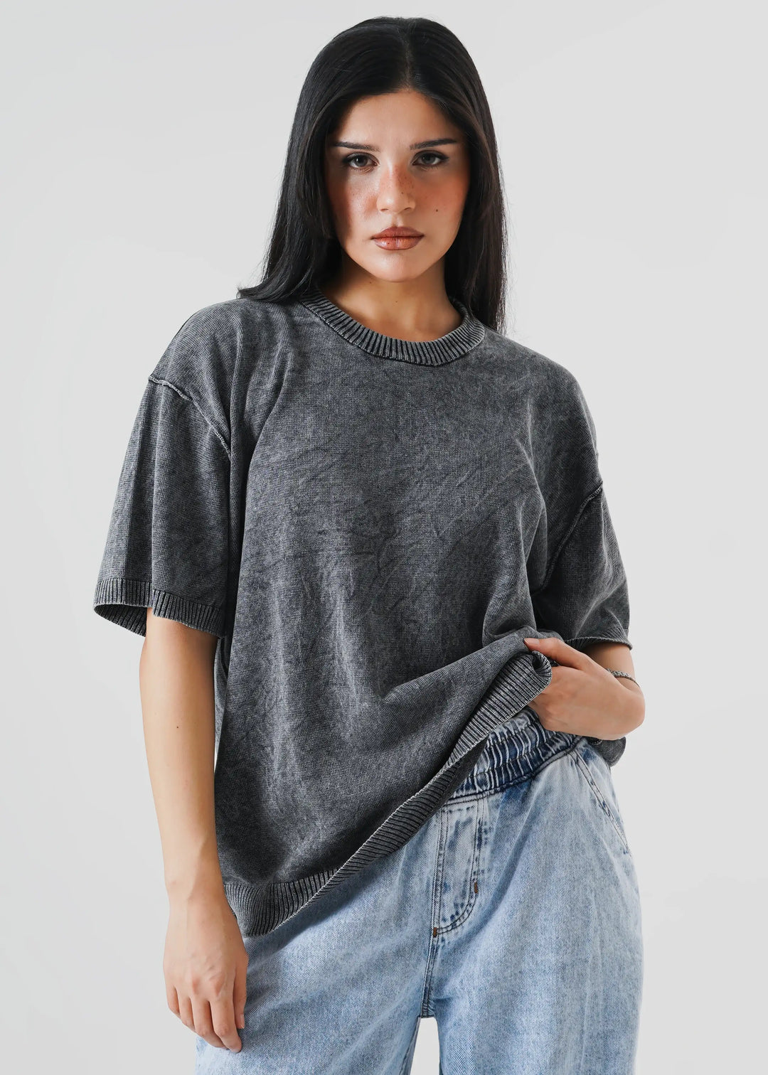 Artezan Inc RTW Solids Cotton T-Shirt Washed Reverse Linked Casual Collection