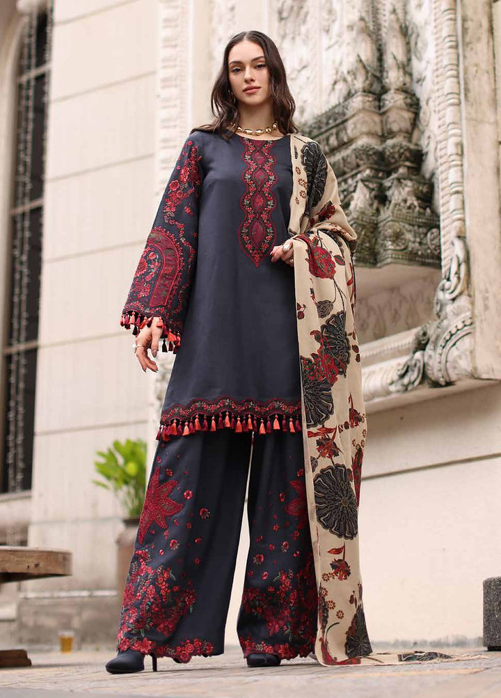 Poshima by Charizma Unstitched Embroidered Leather Peach 3 Piece Suit CHR26UPL PSW6-01 - Winter Collection