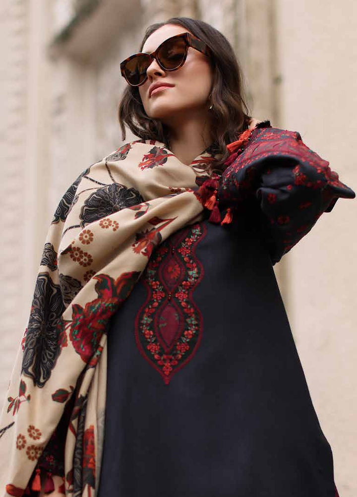 Poshima by Charizma Unstitched Embroidered Leather Peach 3 Piece Suit CHR26UPL PSW6-01 - Winter Collection