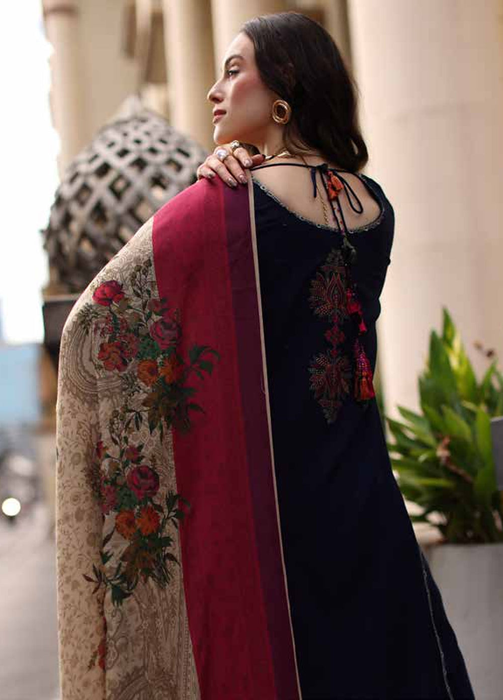 Poshima by Charizma Unstitched Embroidered Leather Peach 3 Piece Suit CHR26UPL PSW6-06 - Winter Collection