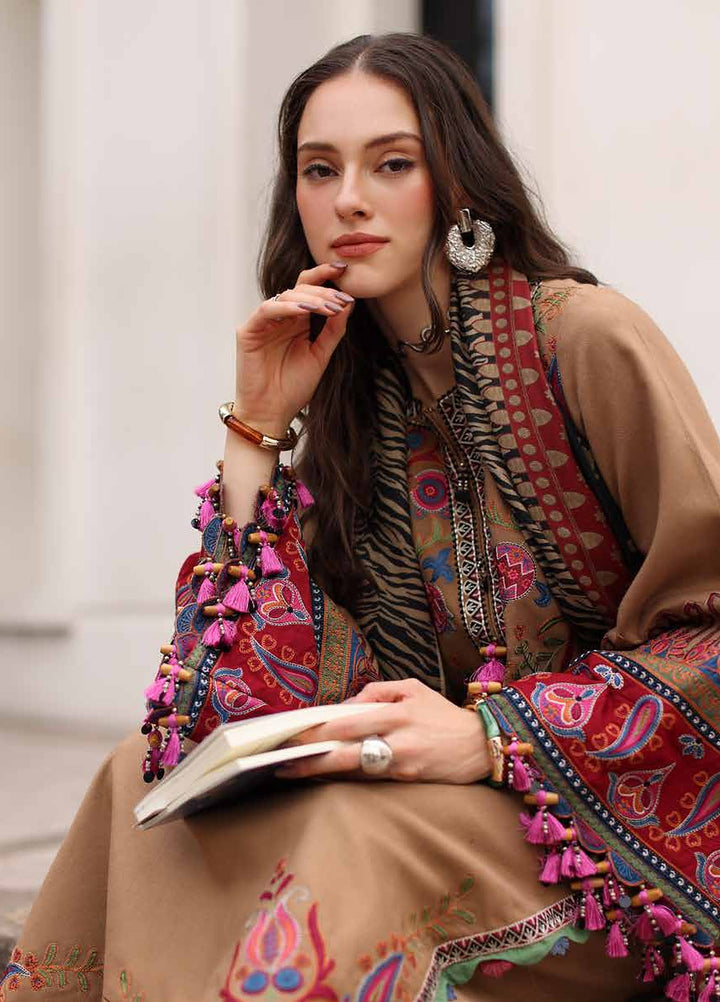 Poshima by Charizma Unstitched Embroidered Leather Peach 3 Piece Suit CHR26UPL PSW6-09 - Winter Collection