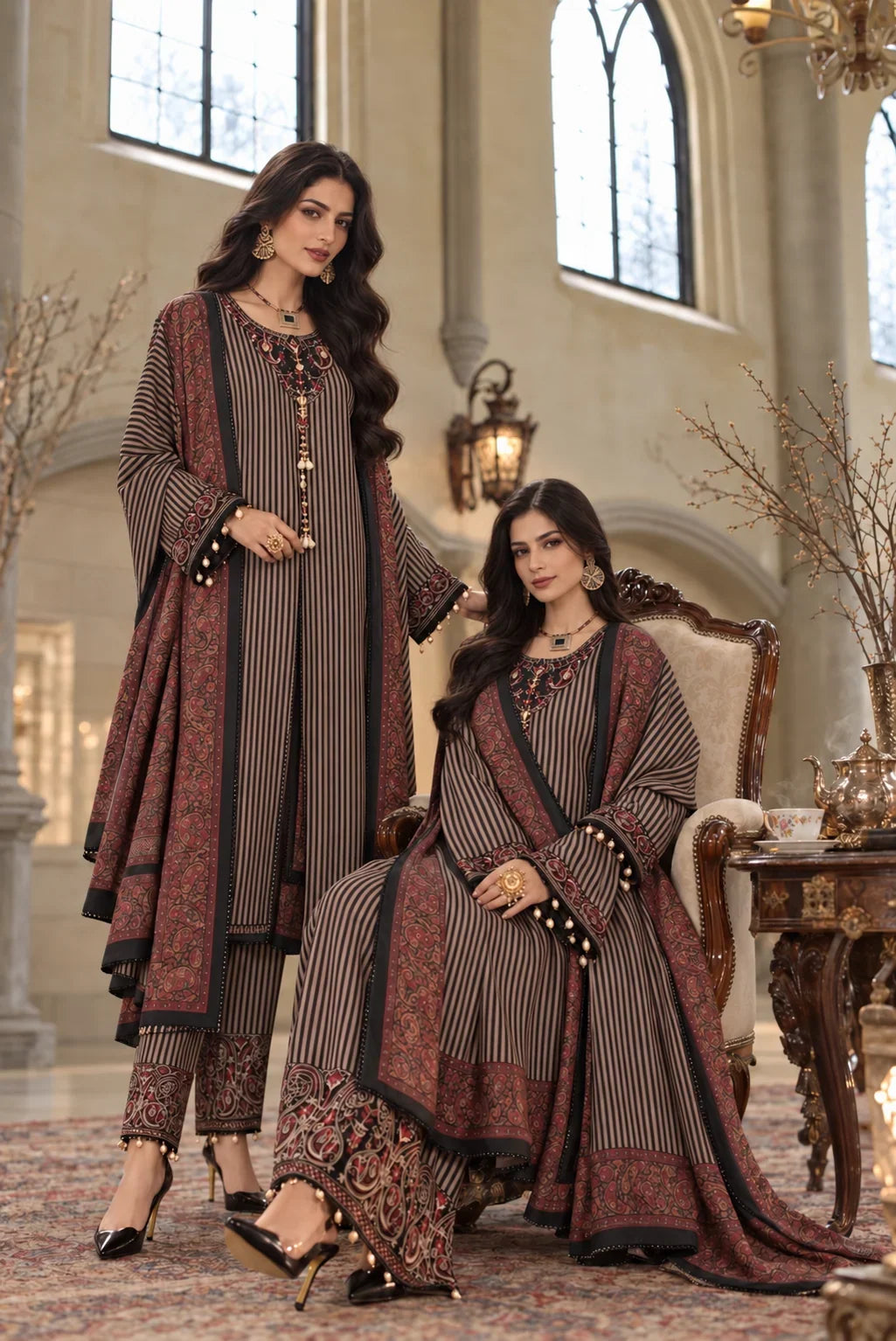 Noor by Saadia Asad Unstitched Printed Linen 3 Piece Suit SA26UNL D9 B - Winter Collection