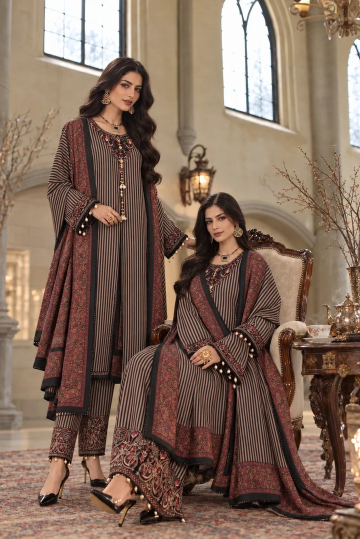 Noor by Saadia Asad Unstitched Printed Linen 3 Piece Suit SA26UNL D9 B - Winter Collection
