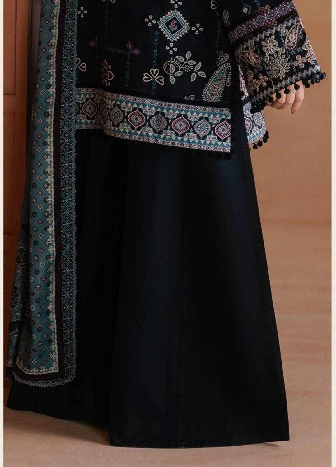 One Nation by Florent Unstitched Printed Viscose 3 Piece Suit FL26UON Parisa - Casual Collection