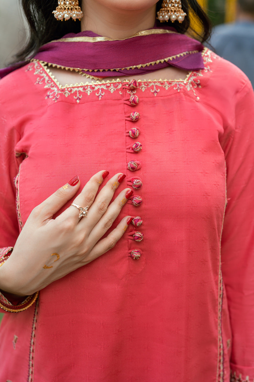 Omal by Komal Pret 3 Piece Dobby Suit Dilruba- Festive Collection