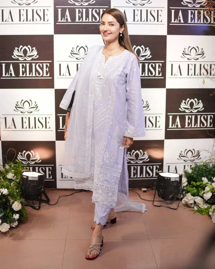 La Elise Women RTW Embroidered Lawn 3 Piece Suit 0001403 Pinar - Casual Collection