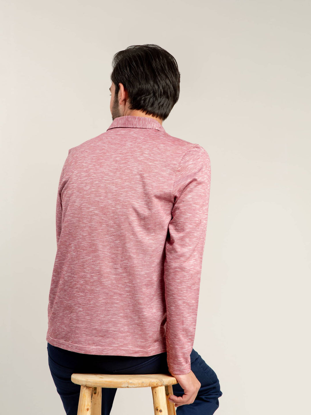 Brumano  Solids Cotton Polo Pink Mercerized Full Sleeves Polo Shirt