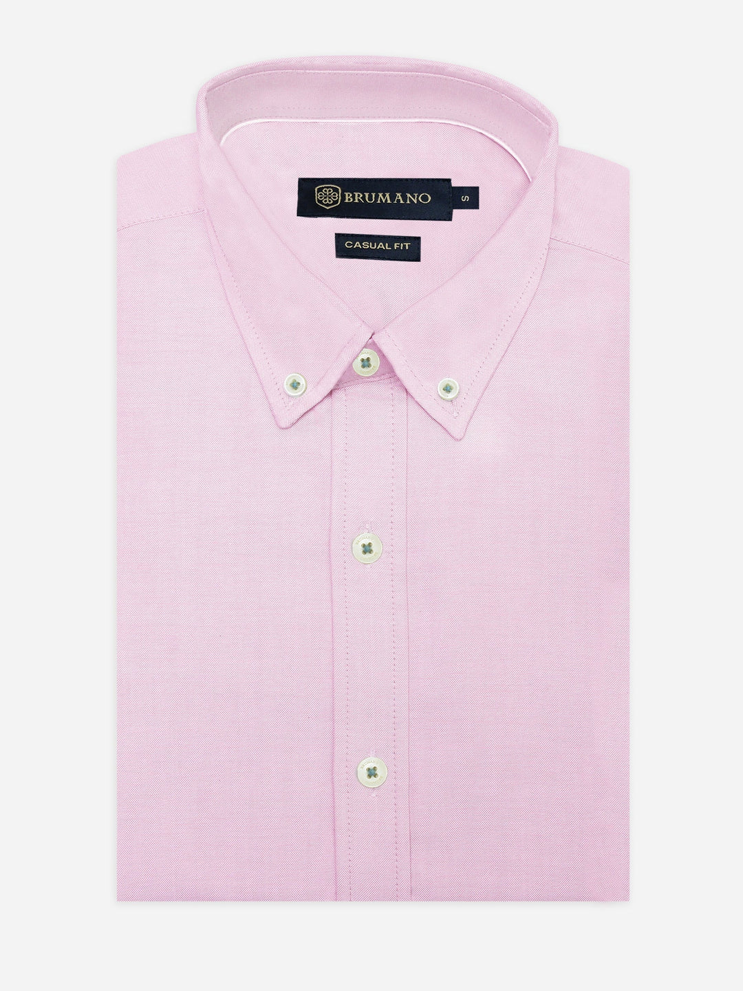 Brumano Ready To Wear Shirts Men 1 Piece Cotton Pink Oxford Button Down Shirt 0-31-025-6083 - Summer Collection