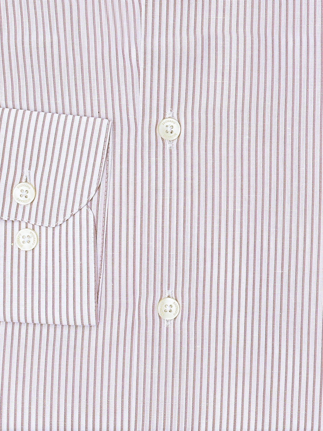 Brumano Ready To Wear Shirts Men 1 Piece Cotton Pink Pinstriped Linen Blended Formal Shirt 0-32-024-3299 - Summer Collection