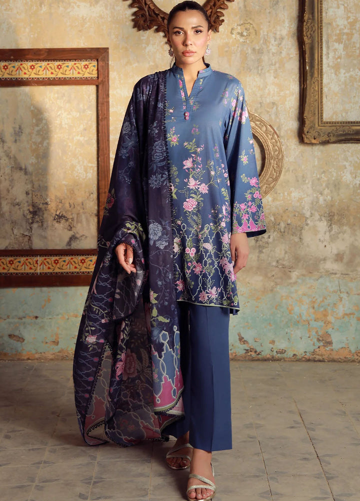 Elara by Sahar Embroidered Cambric Suits Unstitched 3 Piece SHR25EP Pink Sky Garden - Winter Collection