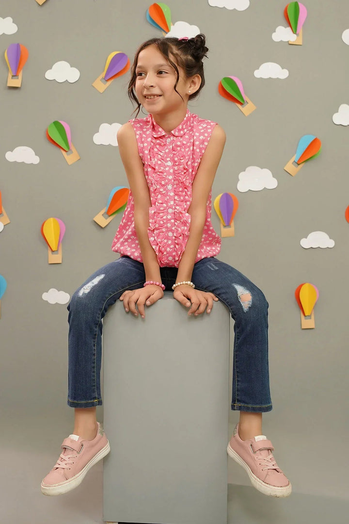 Ochre RTW Printed Girls 1 Piece Boski Linen Top INWT-06 - Summer Collection