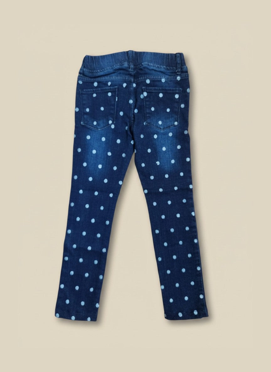 Girls Polka Dot Denim Jeans