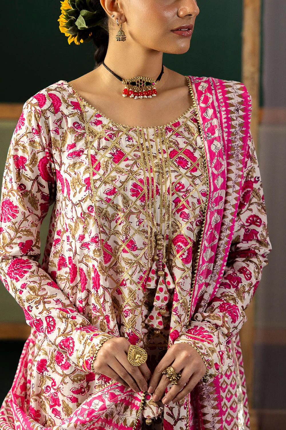 Heritage by Gul Ahmed Unstitched Embroidered Lawn 3 Piece Suit GA26UFH CL-62043 - Summer Collection