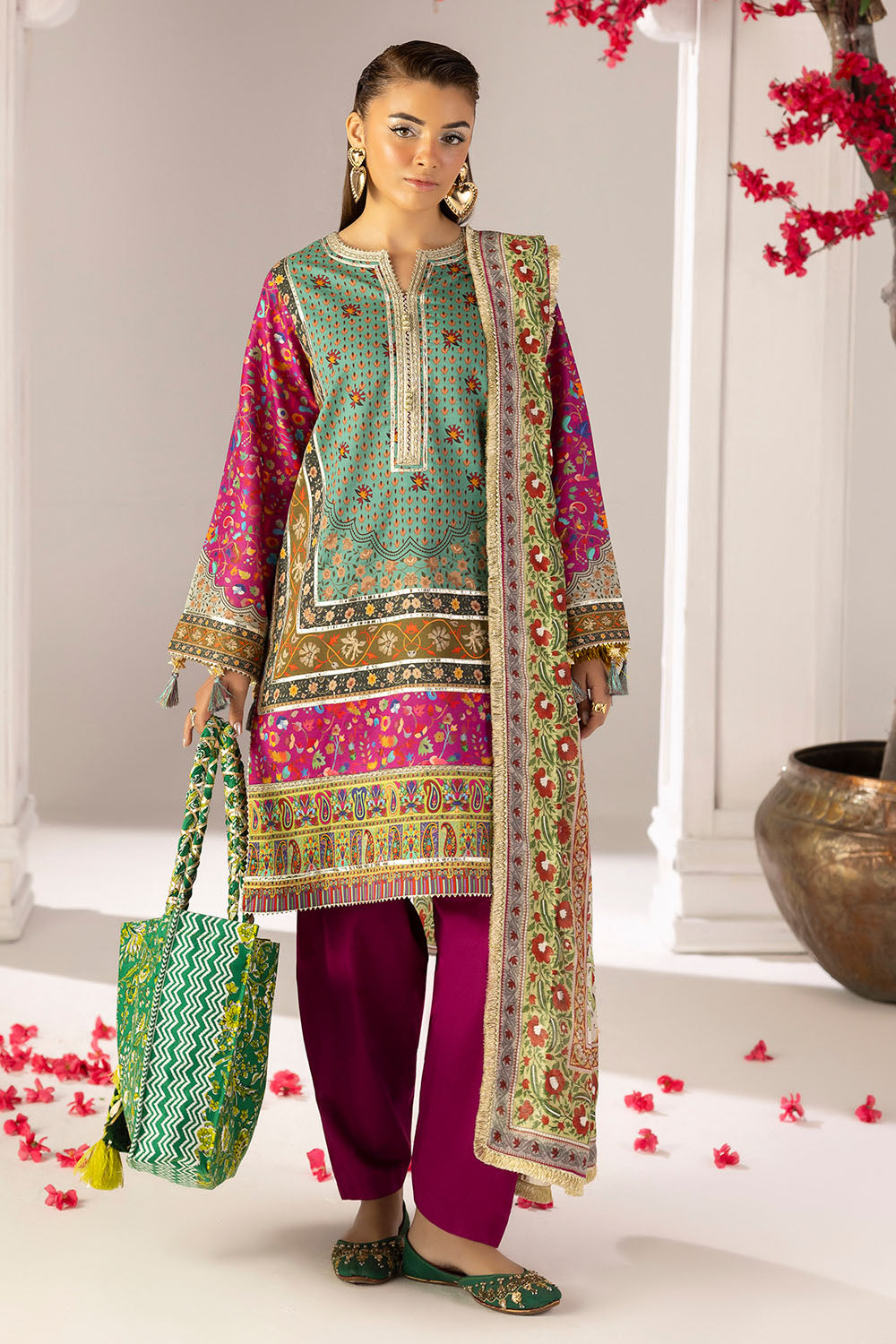 Heritage by Gul Ahmed Unstitched Printed Lawn 3 Piece Suit GA26UFH CL-62139 - Summer Collection
