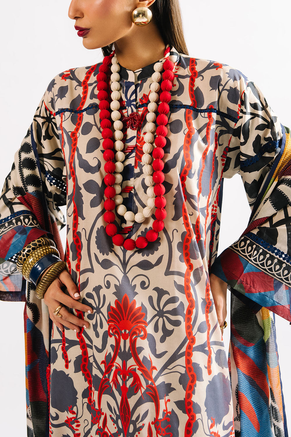 Heritage by Gul Ahmed Unstitched Printed Lawn 3 Piece Suit GA26UFH CL-62143 - Summer Collection